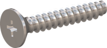 STP330500280C, Screw for Plastic, STP33 5.0x28.0 - H2, stainless-steel A4, 1.4578, bright, pickled and passivated