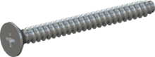 STP330500500S, Screw for Plastic, STP33 5.0x50.0 - H2, steel, hardened, zinc-plated 5-7 µm, baked, blue / transparent passivated