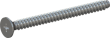 STP330500600S, Screw for Plastic, STP33 5.0x60.0 - H2, steel, hardened, zinc-plated 5-7 µm, baked, blue / transparent passivated