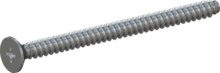 STP330500700S, Screw for Plastic, STP33 5.0x70.0 - H2, steel, hardened, zinc-plated 5-7 µm, baked, blue / transparent passivated