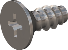 STP330600140E, Screw for Plastic, STP33 6.0x14.0 - H3, stainless-steel A2, 1.4567, bright, pickled and passivated