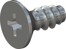 STP330600140S, Screw for Plastic, STP33 6.0x14.0 - H3, steel, hardened, zinc-plated 5-7 µm, baked, blue / transparent passivated