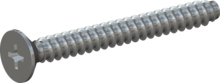 STP330600550S, Screw for Plastic, STP33 6.0x55.0 - H3, steel, hardened, zinc-plated 5-7 µm, baked, blue / transparent passivated