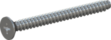 STP330600650S, Screw for Plastic, STP33 6.0x65.0 - H3, steel, hardened, zinc-plated 5-7 µm, baked, blue / transparent passivated