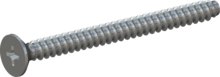 STP330600700S, Screw for Plastic, STP33 6.0x70.0 - H3, steel, hardened, zinc-plated 5-7 µm, baked, blue / transparent passivated