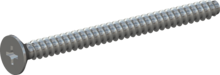 STP330600750S, Screw for Plastic, STP33 6.0x75.0 - H3, steel, hardened, zinc-plated 5-7 µm, baked, blue / transparent passivated