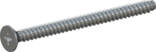 STP330600800S, Screw for Plastic, STP33 6.0x80.0 - H3, steel, hardened, zinc-plated 5-7 µm, baked, blue / transparent passivated