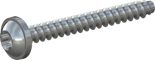 STP380140120S, Screw for Plastic, STP38 1.4x12.0 - T5, steel, hardened, zinc-plated 5-7 µm, baked, blue / transparent passivated