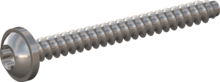 STP380140140E, Screw for Plastic, STP38 1.4x14.0 - T5, stainless-steel A2, 1.4567, bright, pickled and passivated