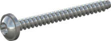 STP380140140S, Screw for Plastic, STP38 1.4x14.0 - T5, steel, hardened, zinc-plated 5-7 µm, baked, blue / transparent passivated