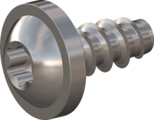 STP380160035E, Screw for Plastic, STP38 1.6x3.5 - T5, stainless-steel A2, 1.4567, bright, pickled and passivated