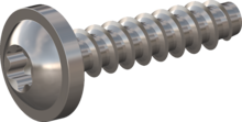 STP380160070E, Screw for Plastic, STP38 1.6x7.0 - T5, stainless-steel A2, 1.4567, bright, pickled and passivated