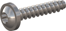 STP380160080E, Screw for Plastic, STP38 1.6x8.0 - T5, stainless-steel A2, 1.4567, bright, pickled and passivated