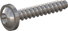 STP380160090E, Screw for Plastic, STP38 1.6x9.0 - T5, stainless-steel A2, 1.4567, bright, pickled and passivated