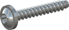 STP380160100S, Screw for Plastic, STP38 1.6x10.0 - T5, steel, hardened, zinc-plated 5-7 µm, baked, blue / transparent passivated