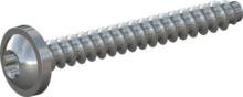 STP380160130S, Screw for Plastic, STP38 1.6x13.0 - T5, steel, hardened, zinc-plated 5-7 µm, baked, blue / transparent passivated