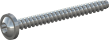 STP380160160S, Screw for Plastic, STP38 1.6x16.0 - T5, steel, hardened, zinc-plated 5-7 µm, baked, blue / transparent passivated