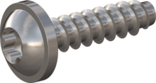 STP380180070E, Screw for Plastic, STP38 1.8x7.0 - T6, stainless-steel A2, 1.4567, bright, pickled and passivated