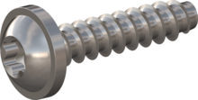 STP380180080E, Screw for Plastic, STP38 1.8x8.0 - T6, stainless-steel A2, 1.4567, bright, pickled and passivated