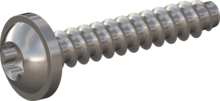 STP380180100E, Screw for Plastic, STP38 1.8x10.0 - T6, stainless-steel A2, 1.4567, bright, pickled and passivated