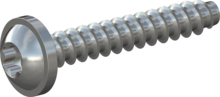 STP380180110S, Screw for Plastic, STP38 1.8x11.0 - T6, steel, hardened, zinc-plated 5-7 µm, baked, blue / transparent passivated