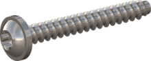 STP380180140E, Screw for Plastic, STP38 1.8x14.0 - T6, stainless-steel A2, 1.4567, bright, pickled and passivated