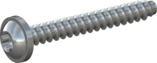 STP380180140S, Screw for Plastic, STP38 1.8x14.0 - T6, steel, hardened, zinc-plated 5-7 µm, baked, blue / transparent passivated