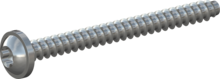STP380180200S, Screw for Plastic, STP38 1.8x20.0 - T6, steel, hardened, zinc-plated 5-7 µm, baked, blue / transparent passivated