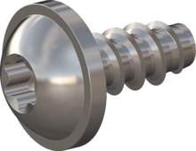 STP380200045E, Screw for Plastic, STP38 2.0x4.5 - T6, stainless-steel A2, 1.4567, bright, pickled and passivated