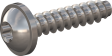 STP380200090E, Screw for Plastic, STP38 2.0x9.0 - T6, stainless-steel A2, 1.4567, bright, pickled and passivated