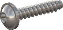 STP380200100E, Screw for Plastic, STP38 2.0x10.0 - T6, stainless-steel A2, 1.4567, bright, pickled and passivated