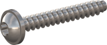 STP380200140E, Screw for Plastic, STP38 2.0x14.0 - T6, stainless-steel A2, 1.4567, bright, pickled and passivated