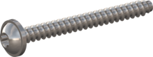 STP380200200E, Screw for Plastic, STP38 2.0x20.0 - T6, stainless-steel A2, 1.4567, bright, pickled and passivated