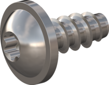STP380220050E, Screw for Plastic, STP38 2.2x5.0 - T6, stainless-steel A2, 1.4567, bright, pickled and passivated