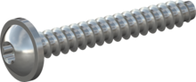 STP380220160S, Screw for Plastic, STP38 2.2x16.0 - T6, steel, hardened, zinc-plated 5-7 µm, baked, blue / transparent passivated