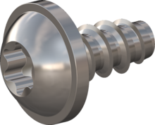 STP380250050E, Screw for Plastic, STP38 2.5x5.0 - T8, stainless-steel A2, 1.4567, bright, pickled and passivated