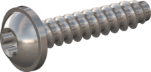 STP380250120E, Screw for Plastic, STP38 2.5x12.0 - T8, stainless-steel A2, 1.4567, bright, pickled and passivated