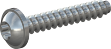 STP380250150S, Screw for Plastic, STP38 2.5x15.0 - T8, steel, hardened, zinc-plated 5-7 µm, baked, blue / transparent passivated