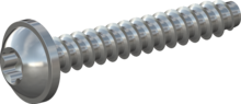 STP380250160S, Screw for Plastic, STP38 2.5x16.0 - T8, steel, hardened, zinc-plated 5-7 µm, baked, blue / transparent passivated
