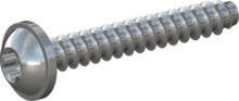 STP380250170S, Screw for Plastic, STP38 2.5x17.0 - T8, steel, hardened, zinc-plated 5-7 µm, baked, blue / transparent passivated