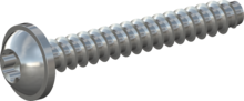 STP380250180S, Screw for Plastic, STP38 2.5x18.0 - T8, steel, hardened, zinc-plated 5-7 µm, baked, blue / transparent passivated