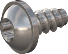 STP380300060C, Screw for Plastic, STP38 3.0x6.0 - T10, stainless-steel A4, 1.4578, bright, pickled and passivated