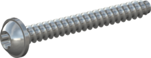 STP380350300S, Screw for Plastic, STP38 3.5x30.0 - T15, steel, hardened, zinc-plated 5-7 µm, baked, blue / transparent passivated