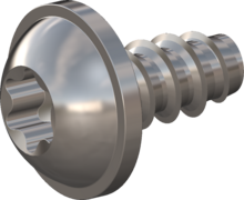 STP380400080C, Screw for Plastic, STP38 4.0x8.0 - T20, stainless-steel A4, 1.4578, bright, pickled and passivated