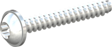 STP380400280S, Screw for Plastic, STP38 4.0x28.0 - T20, steel, hardened, zinc-plated 5-7 µm, baked, blue / transparent passivated