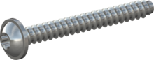 STP380450400S, Screw for Plastic, STP38 4.5x40.0 - T20, steel, hardened, zinc-plated 5-7 µm, baked, blue / transparent passivated