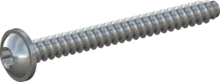 STP380450450S, Screw for Plastic, STP38 4.5x45.0 - T20, steel, hardened, zinc-plated 5-7 µm, baked, blue / transparent passivated