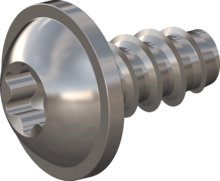 STP380500100C, Screw for Plastic, STP38 5.0x10.0 - T25, stainless-steel A4, 1.4578, bright, pickled and passivated