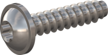 STP380500220E, Screw for Plastic, STP38 5.0x22.0 - T25, stainless-steel A2, 1.4567, bright, pickled and passivated