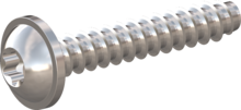 STP380500280E, Screw for Plastic, STP38 5.0x28.0 - T25, stainless-steel A2, 1.4567, bright, pickled and passivated